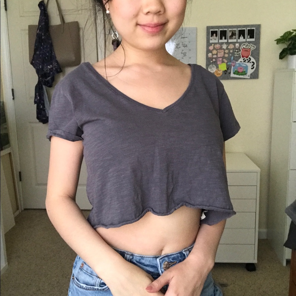 Cotton On Grey Cropped Tee